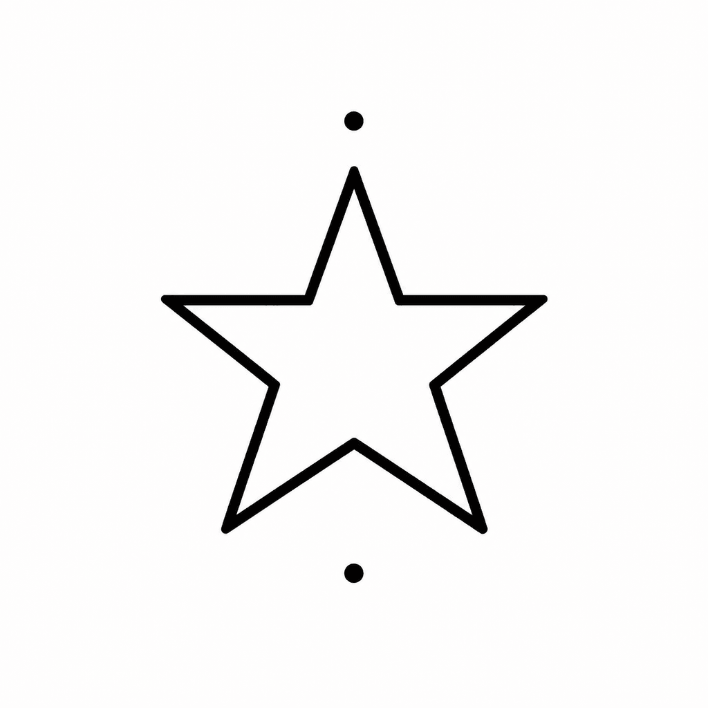 A clean five-point star stencil with tiny dot accents. Bold edges and open negative space make it beginner friendly.