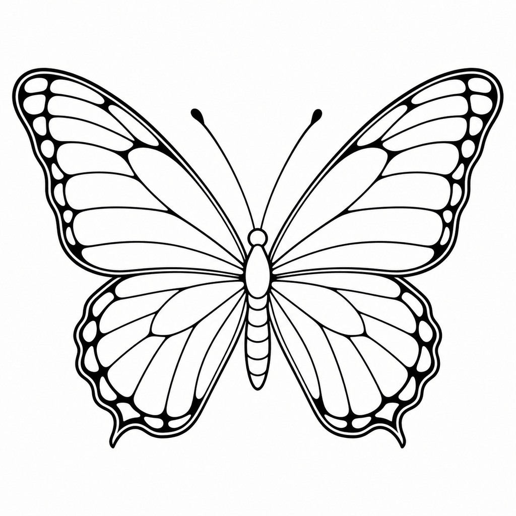 Butterfly tattoo stencil line art generated from an insect reference