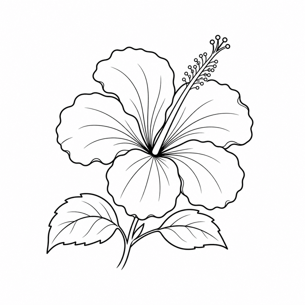 A tropical flower stencil with broad petals and a clear stamen shape. This direction works best when the bloom silhouette should carry the design.