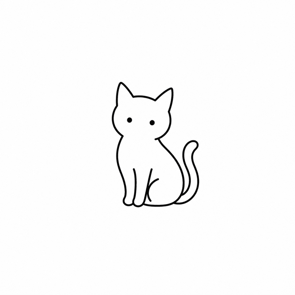 Simple tattoo stencil line art with clean outlines